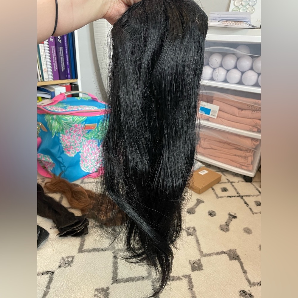 For Rows of long black hair
Clip in hair extensions